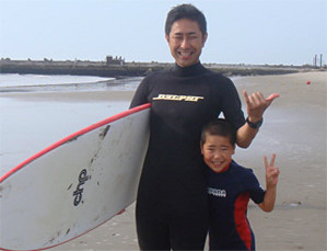 親子サーフィン1